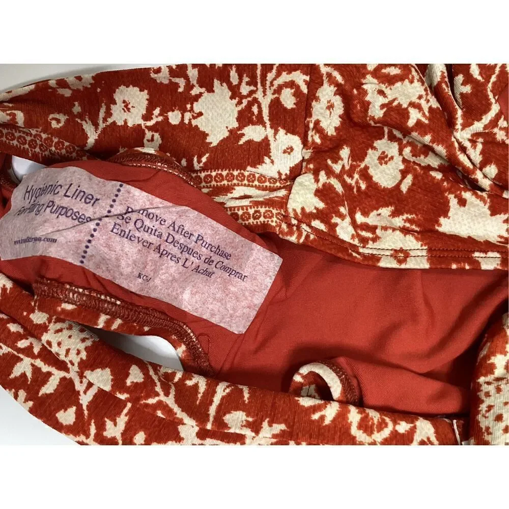 New. Robin Piccone burnt orange floral bikini set. Small. M-top/S-bottom. Retail